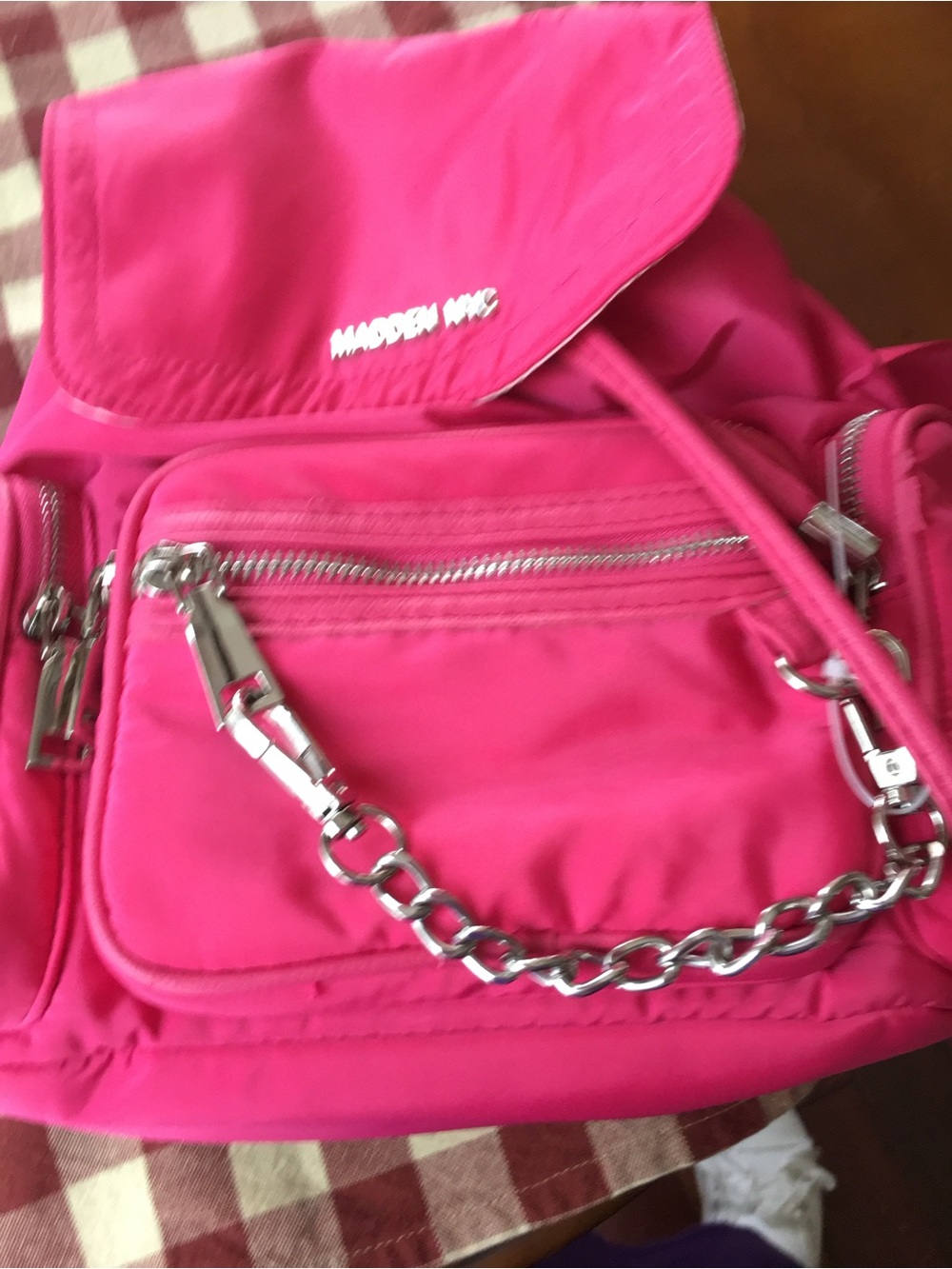 Hot Pink Nylon Backpack